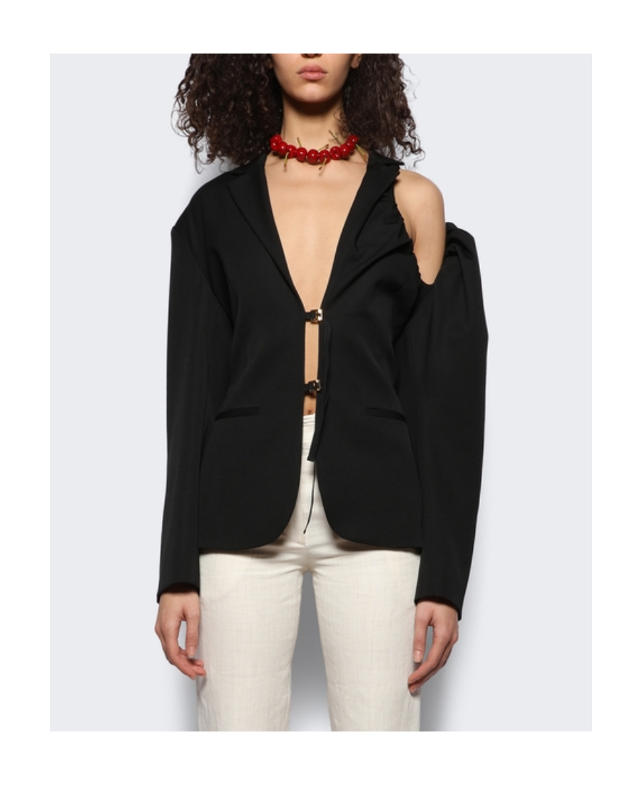 Jacquemus La Veste Galliga Linen-blend Blazer In Black