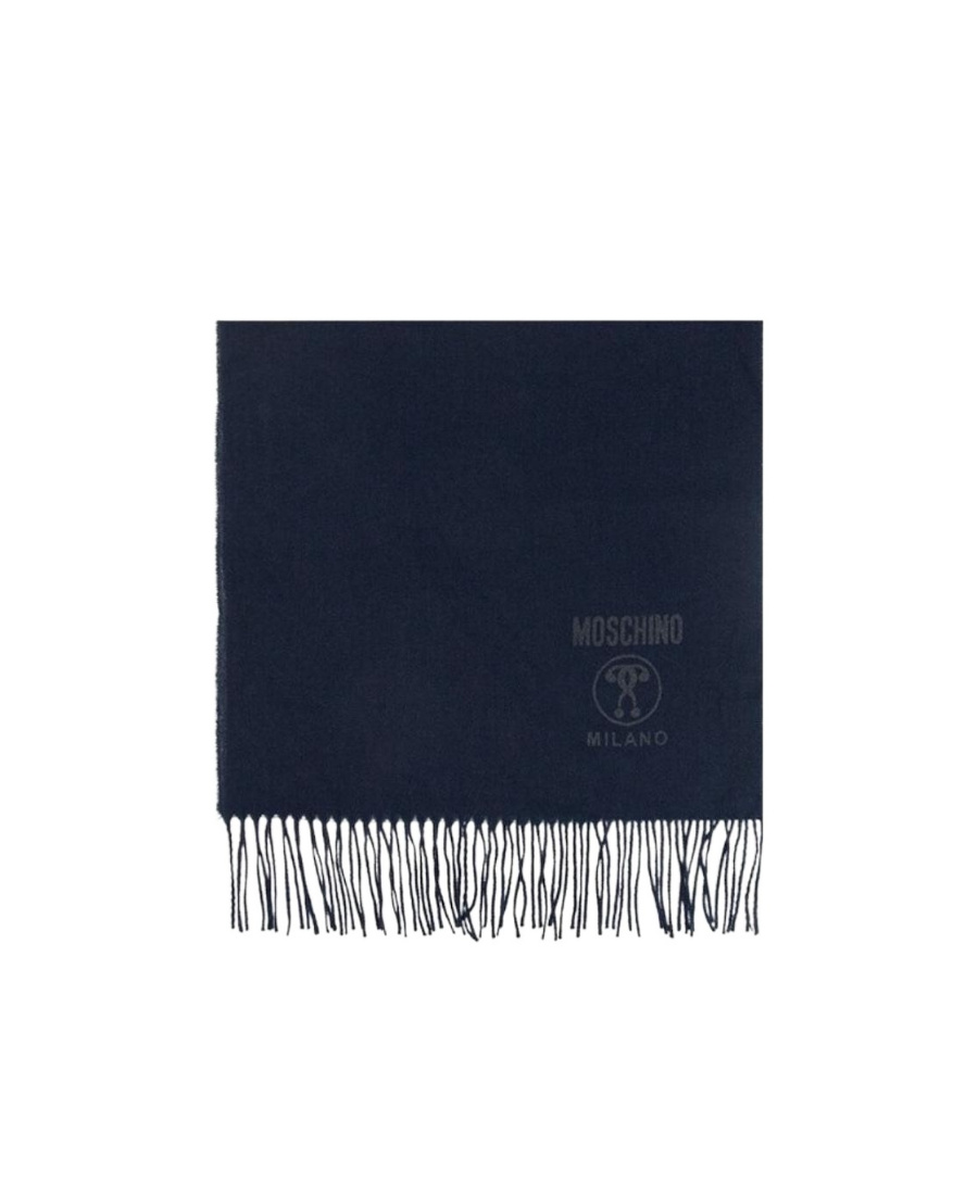 Moschino Logo-print Detail Scarf In Black