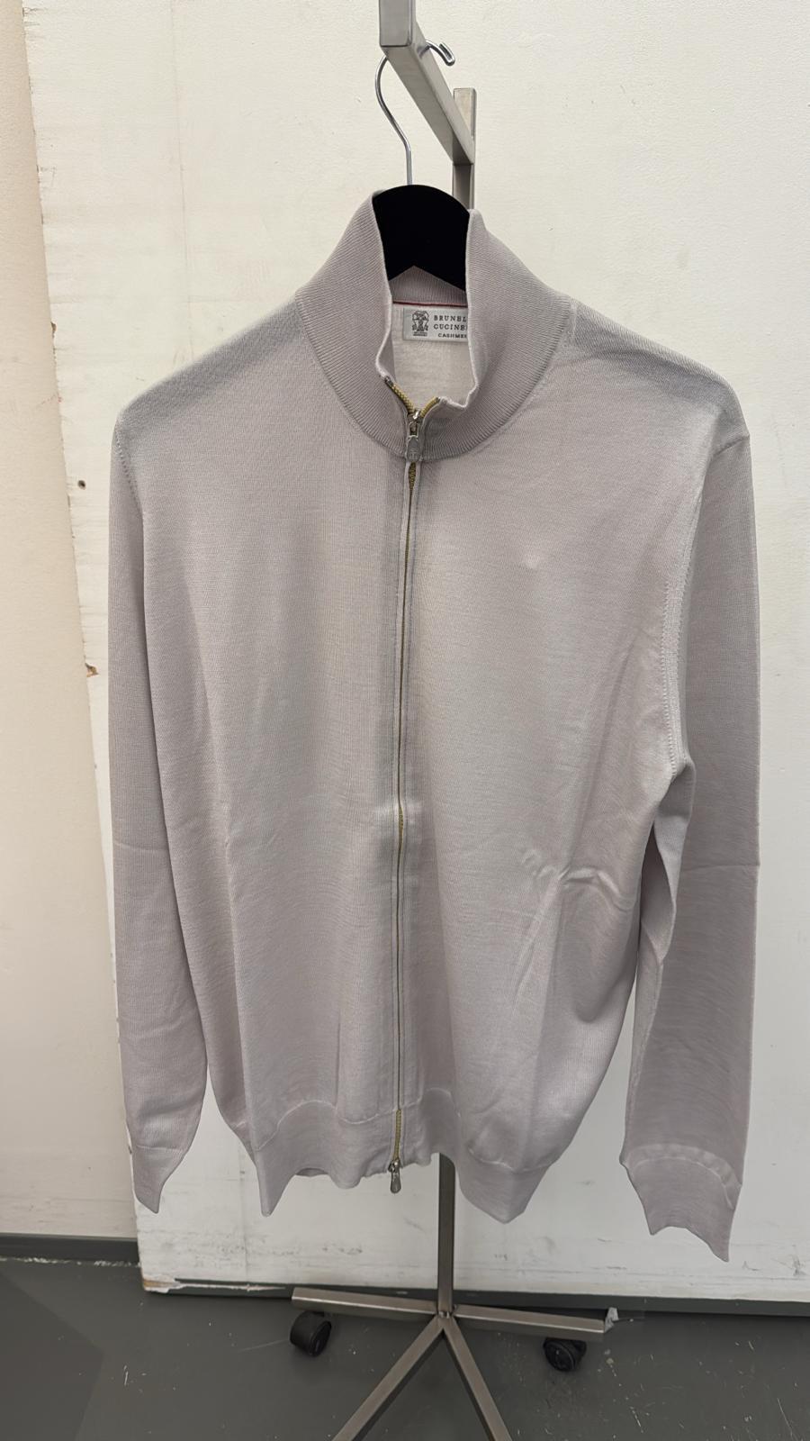 Brunello Cucinelli Long-sleeved Cardigan In Gray
