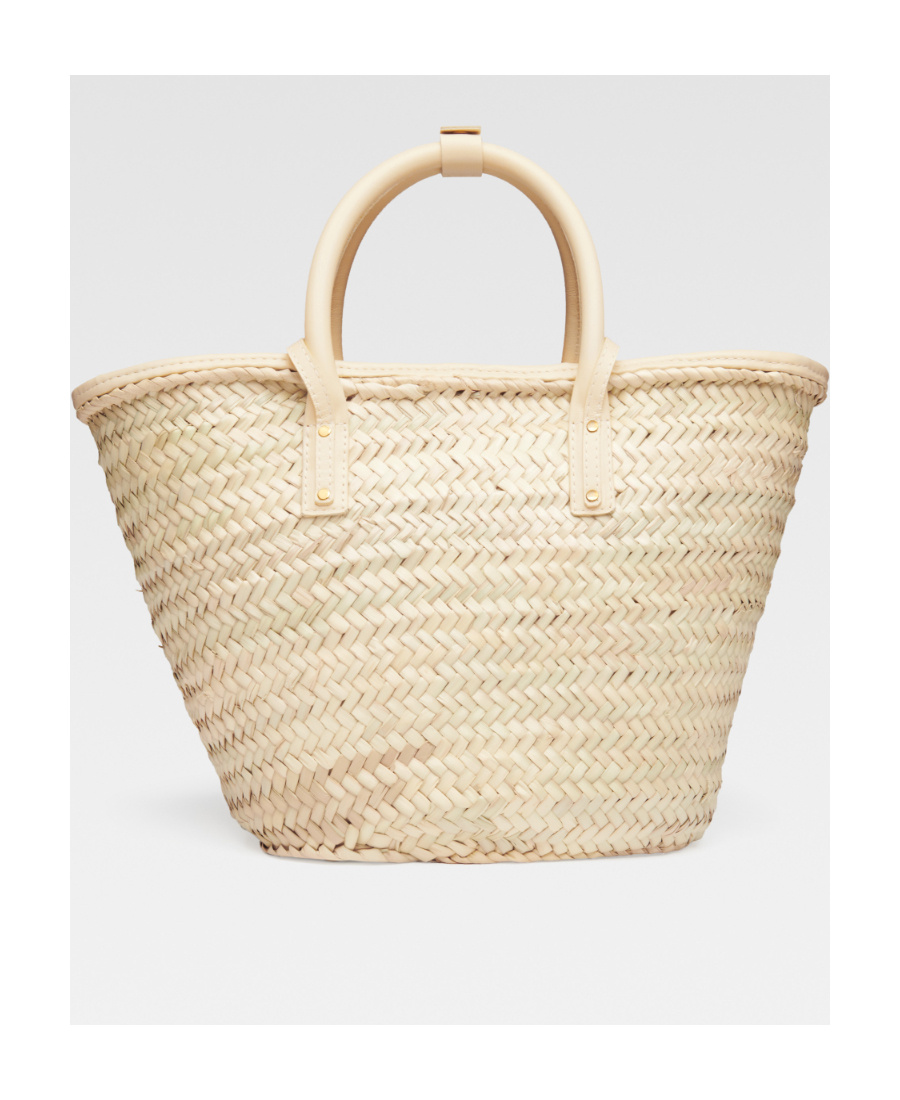 Jacquemus Le Panier Soli Raffia Tote Bag In Nude