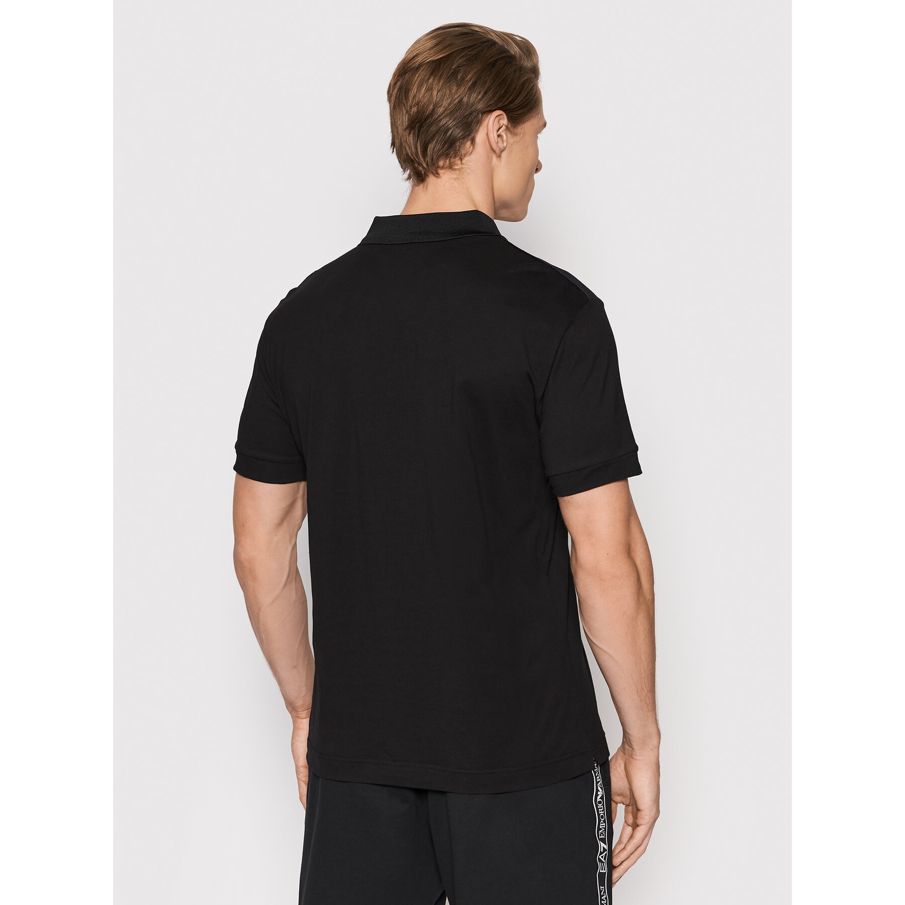 Ea7 Tennis Pro Two-tone Polo Shirt In Ventus7 Technical Fabric In Black