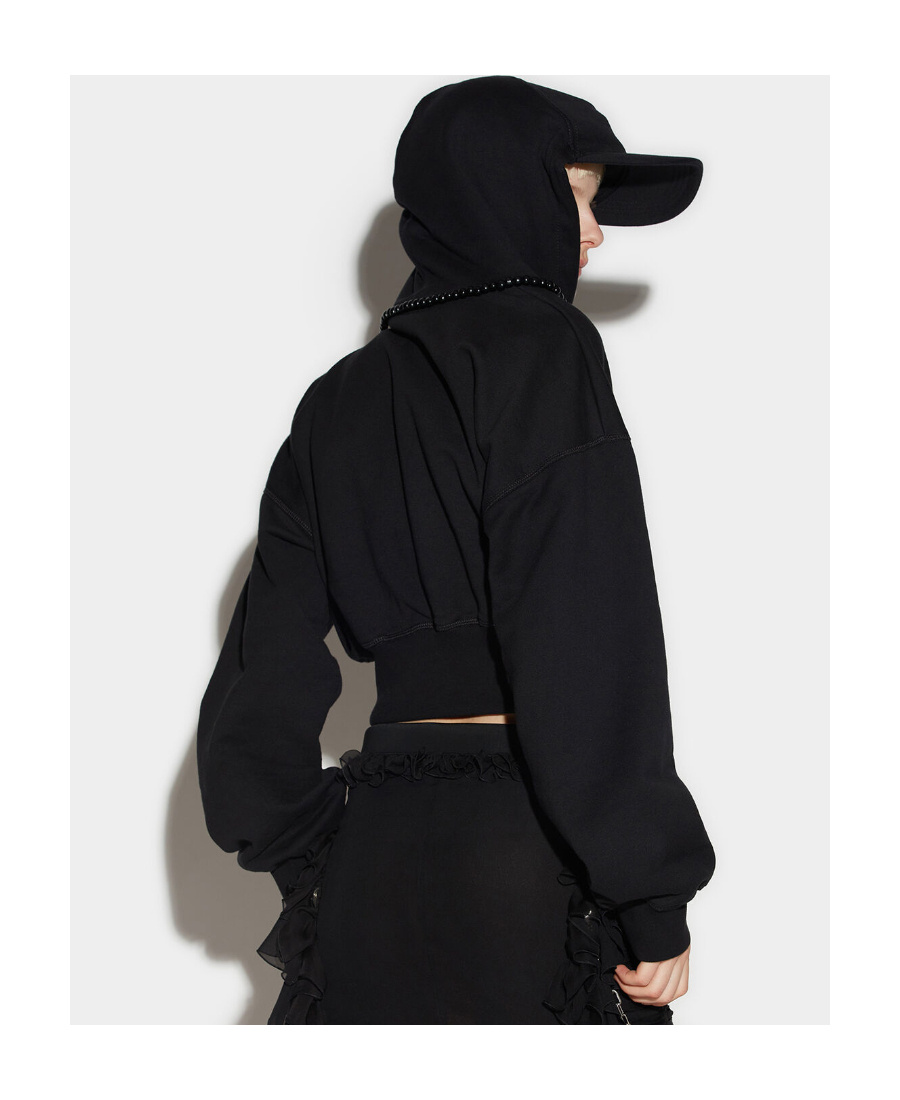 Shop Dsquared2 Logo-print Attached-cap Hoodie In Black