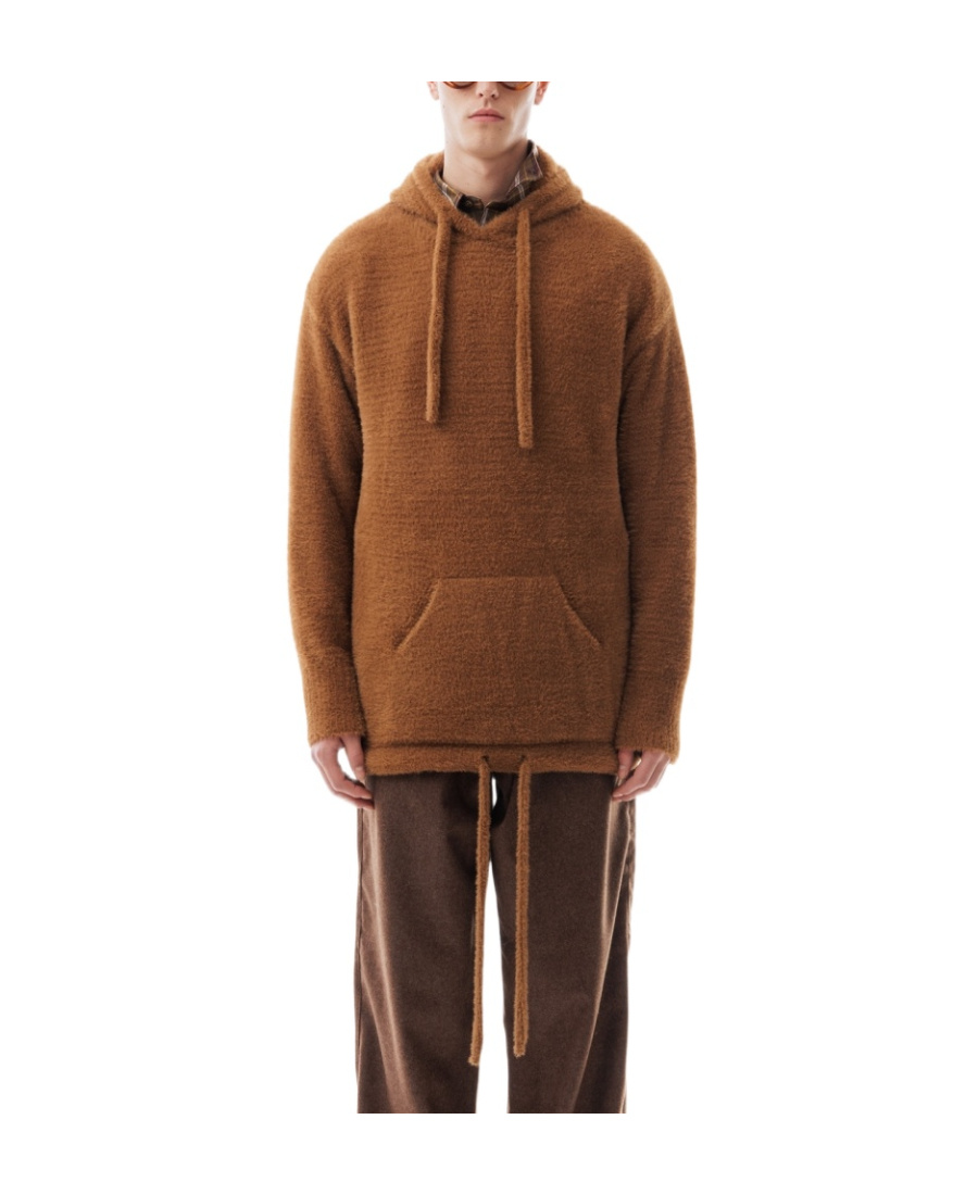 Lc23 Pull Rope Hooded Sweater In Brown