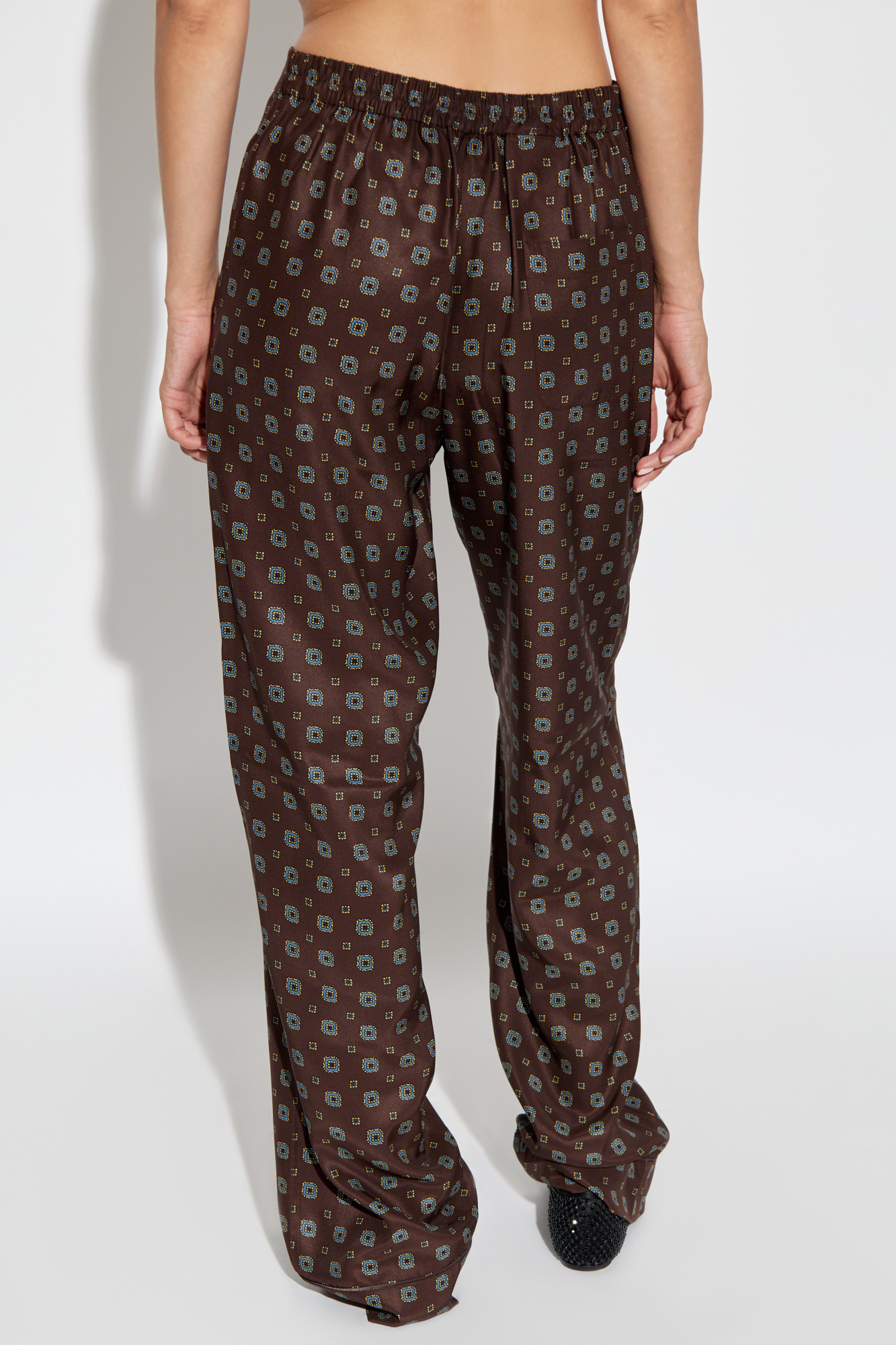 Moschino Geometric-print Trousers In Black