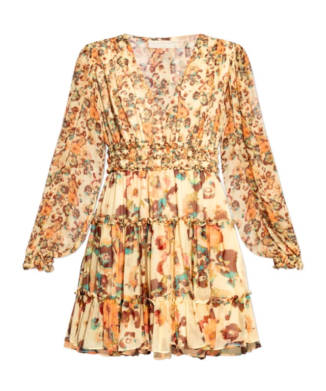 ULLA JOHNSON LYA FLORAL-PRINT SILK MINI DRESS