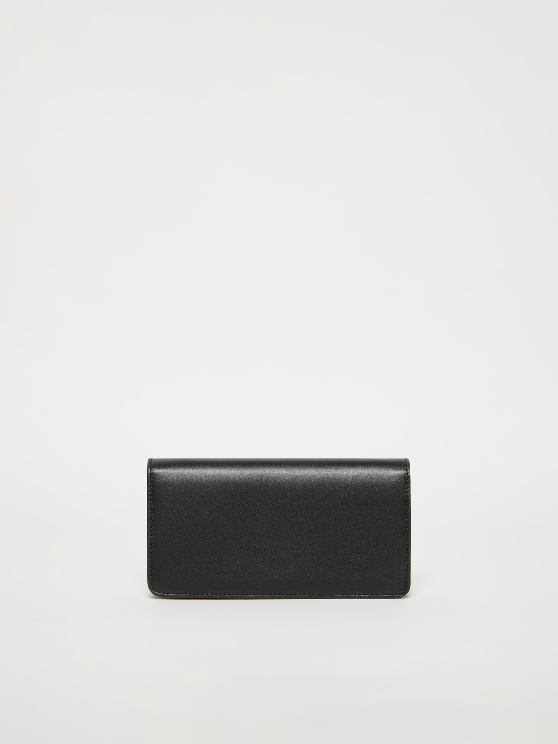 Max Mara Leather Phone Pouch In Black