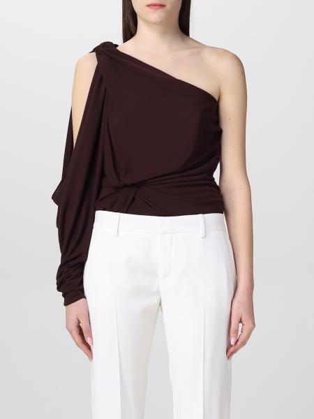 Saint Laurent One-shoulder Asymmetric Bodysuit In Black