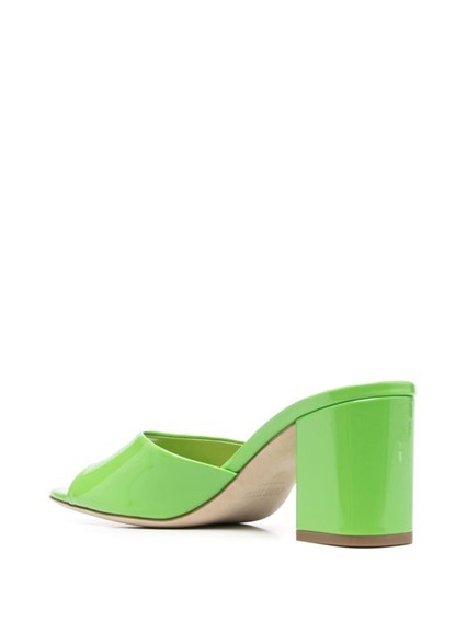 Shop Paris Texas Anja Leather Mules In Green
