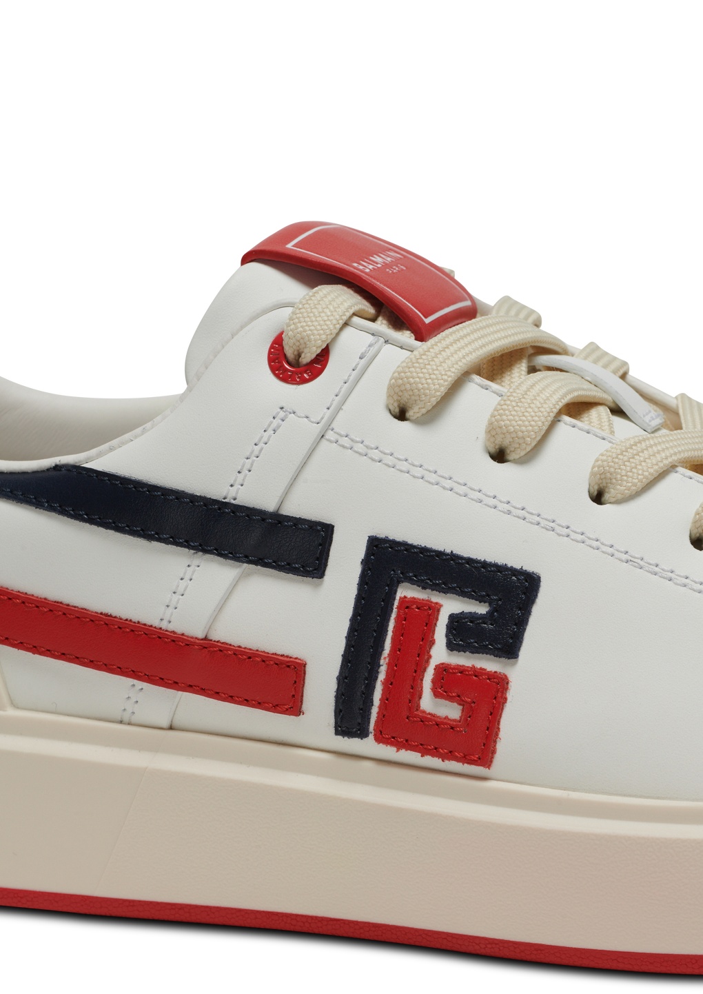 BALMAIN B-COURT MID-TOP LEATHER TRAINERS