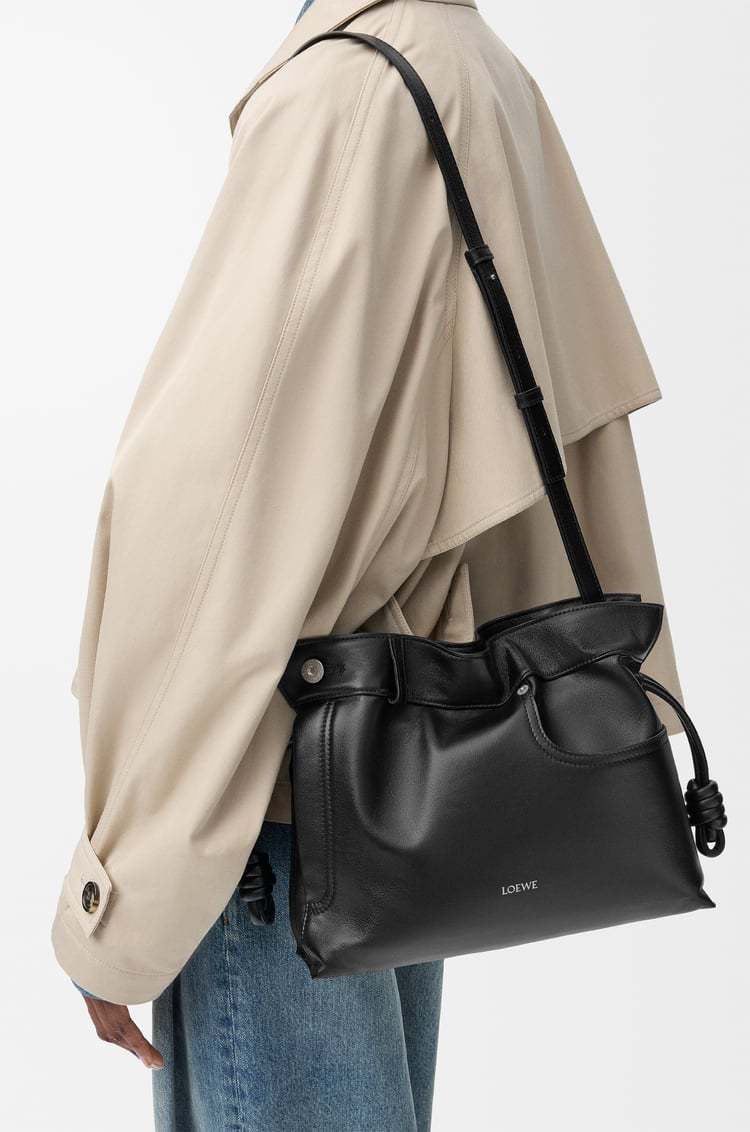 Loewe Flamenco Clutch Medium Bag In Calfskin Nappa In Black