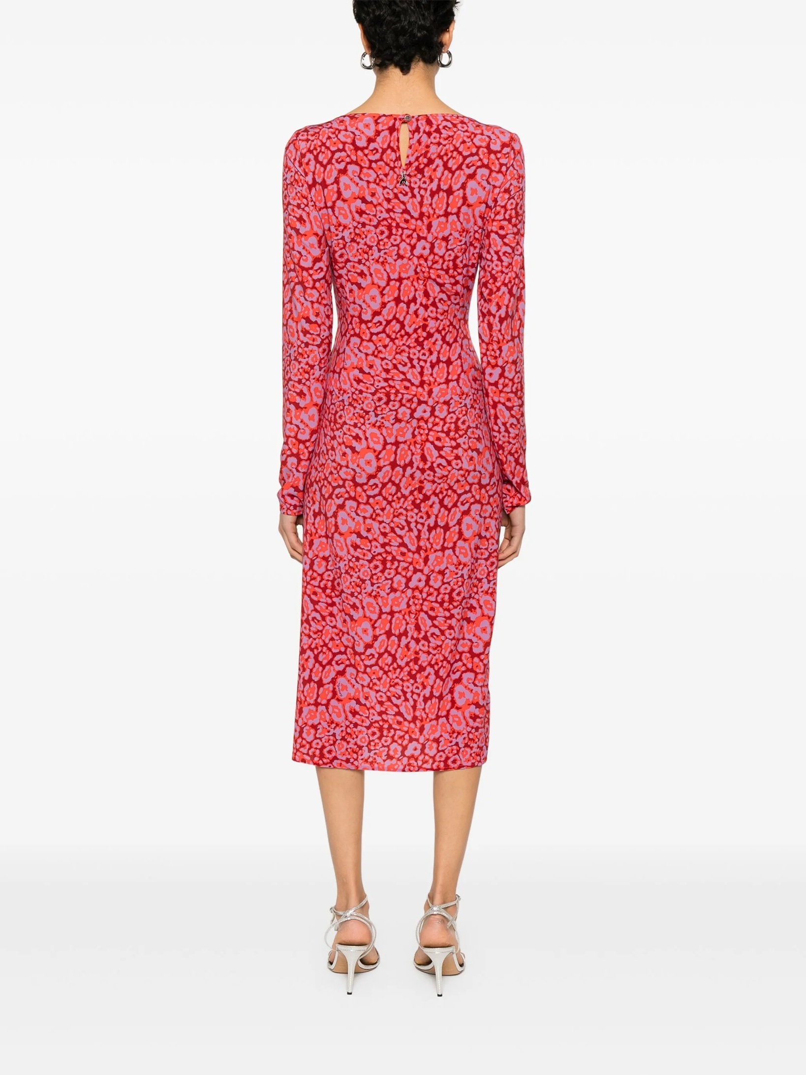 Patrizia Pepe Printed Midi Dress In Pink