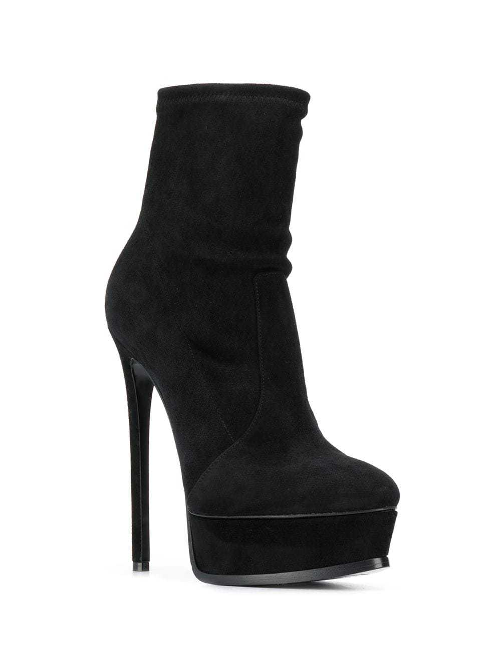 Casadei Platform Ankle Boots In Black