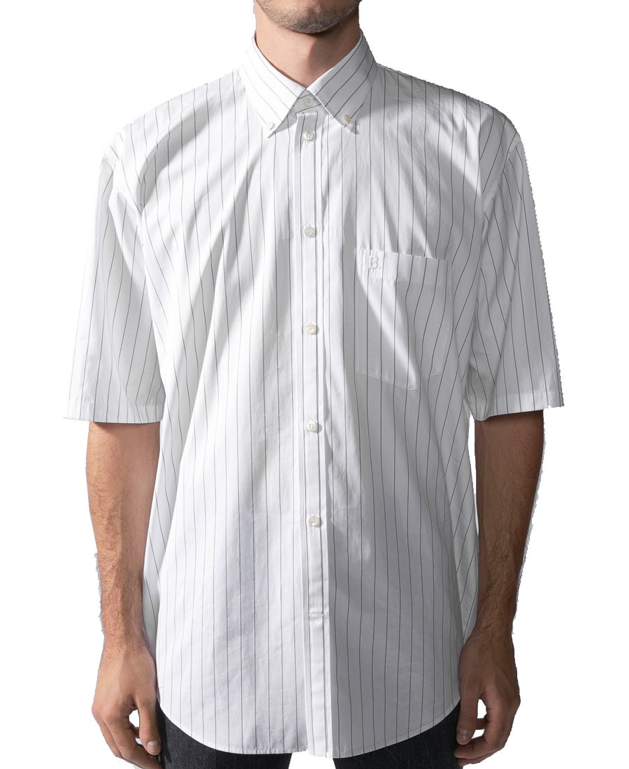 Balenciaga Striped Shirt In White
