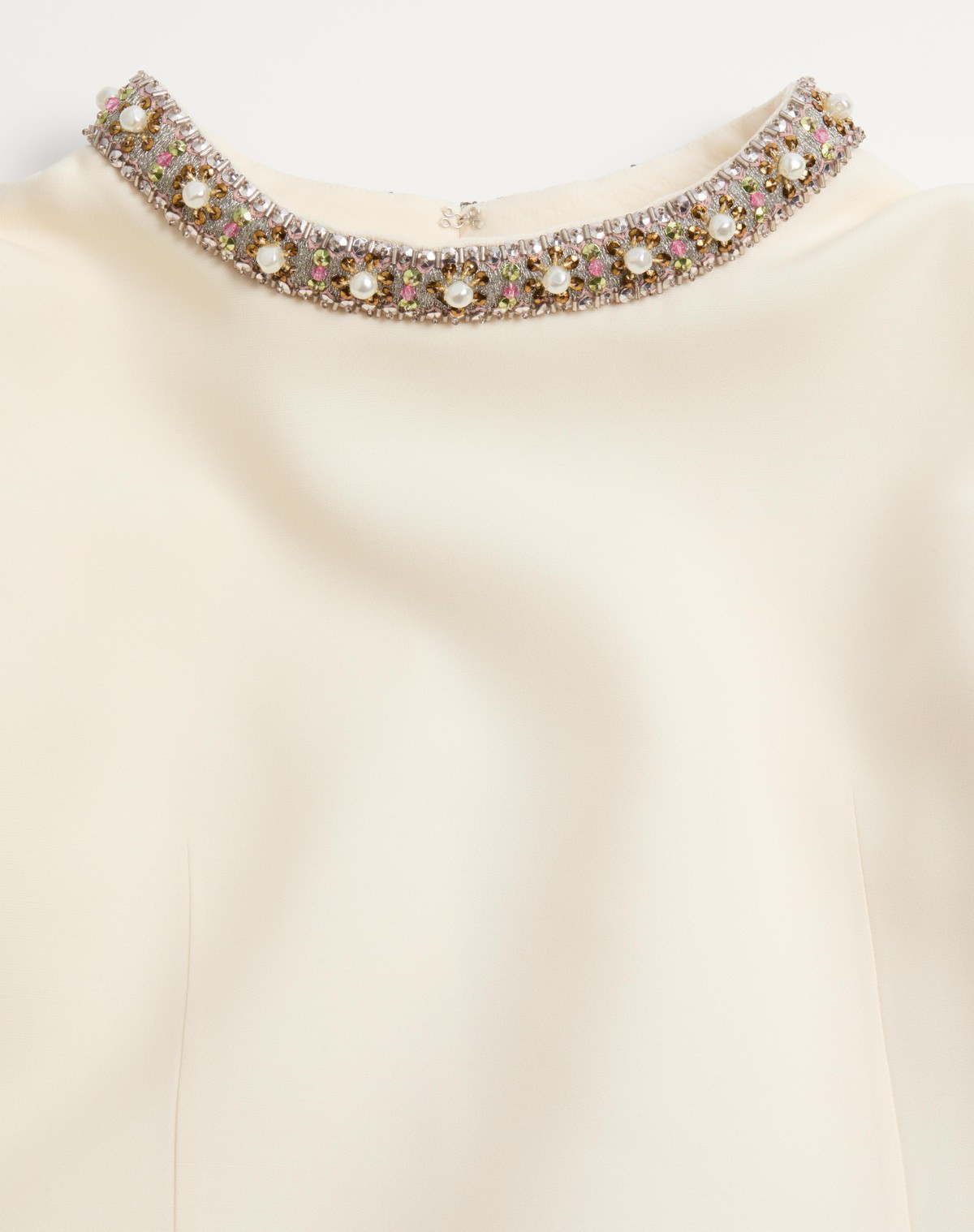 Valentino Short Sleeve Dress In White