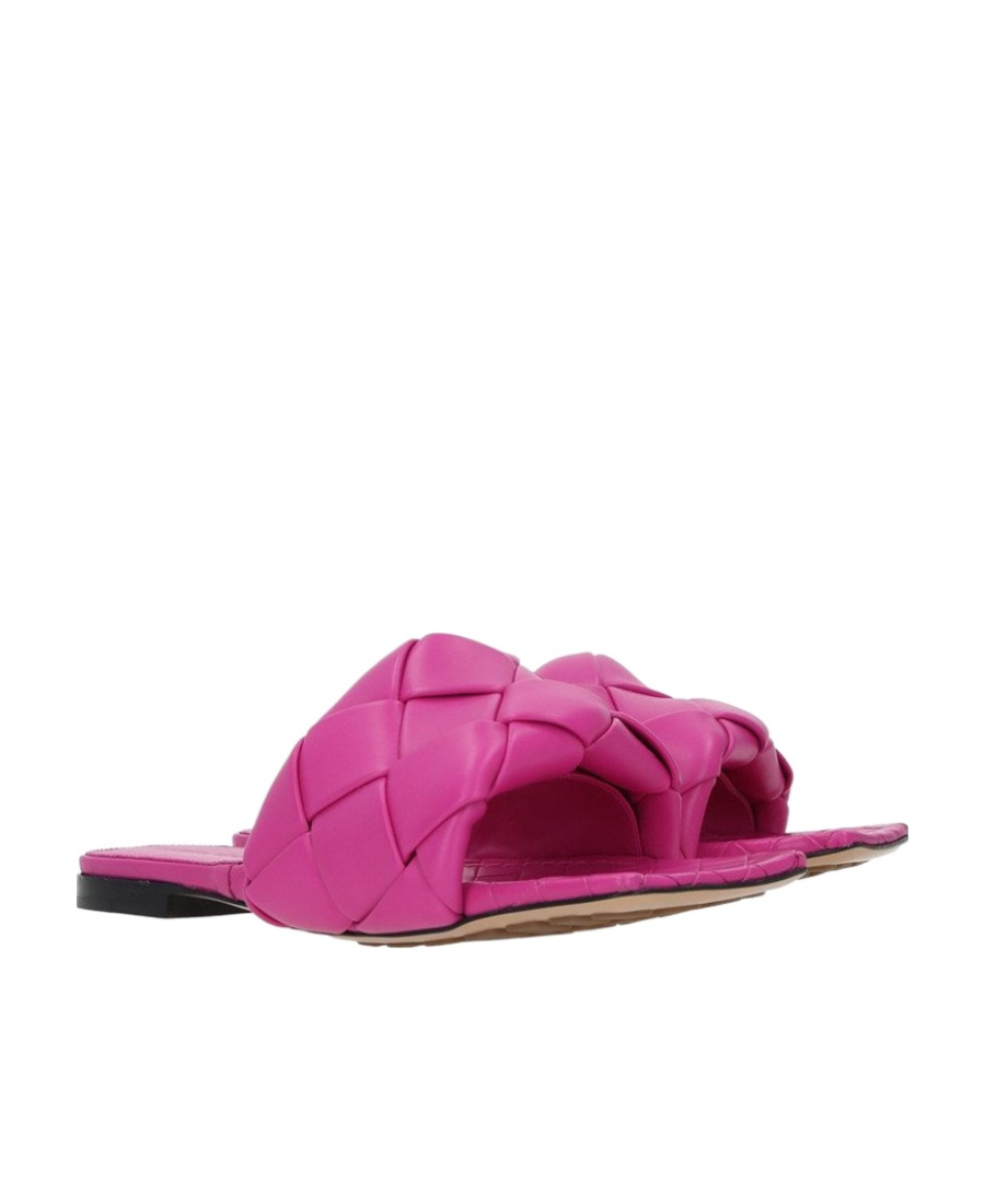 Shop Bottega Veneta Intrecciato Square-toe Sandals In Pink