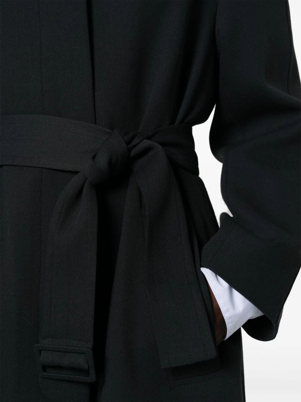 Studio Nicholson Twill Maxi Trench Coat In Black