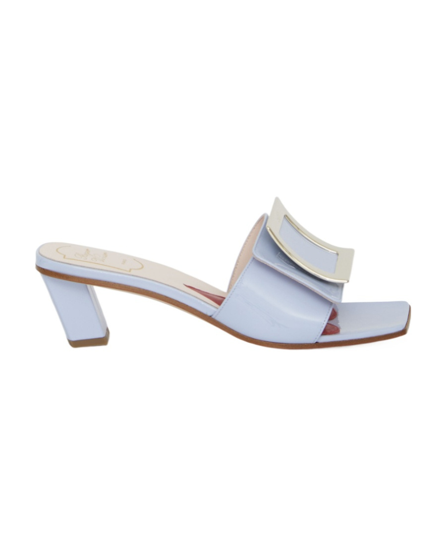 Roger Vivier Love Metal Buckle Muller Heels In Multi