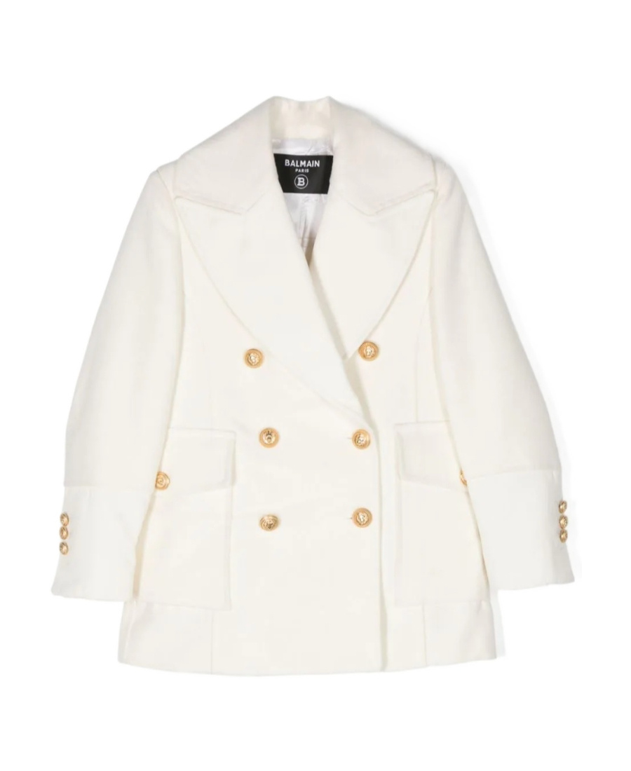 Balmain Double-breasted Blazer In White
