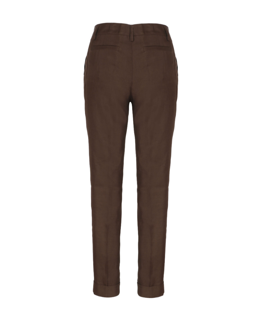 Shop P.a.r.o.s.h Linen Blended Trousers In Green