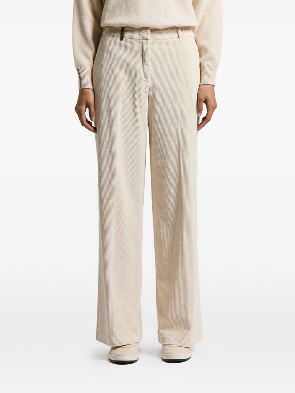 Peserico Corduroy Trousers In Animal Print