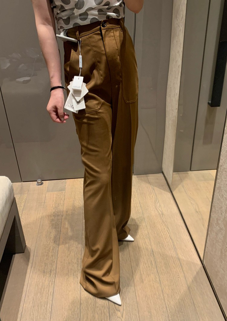 Max Mara Spliced Design Casual Pants In Brown