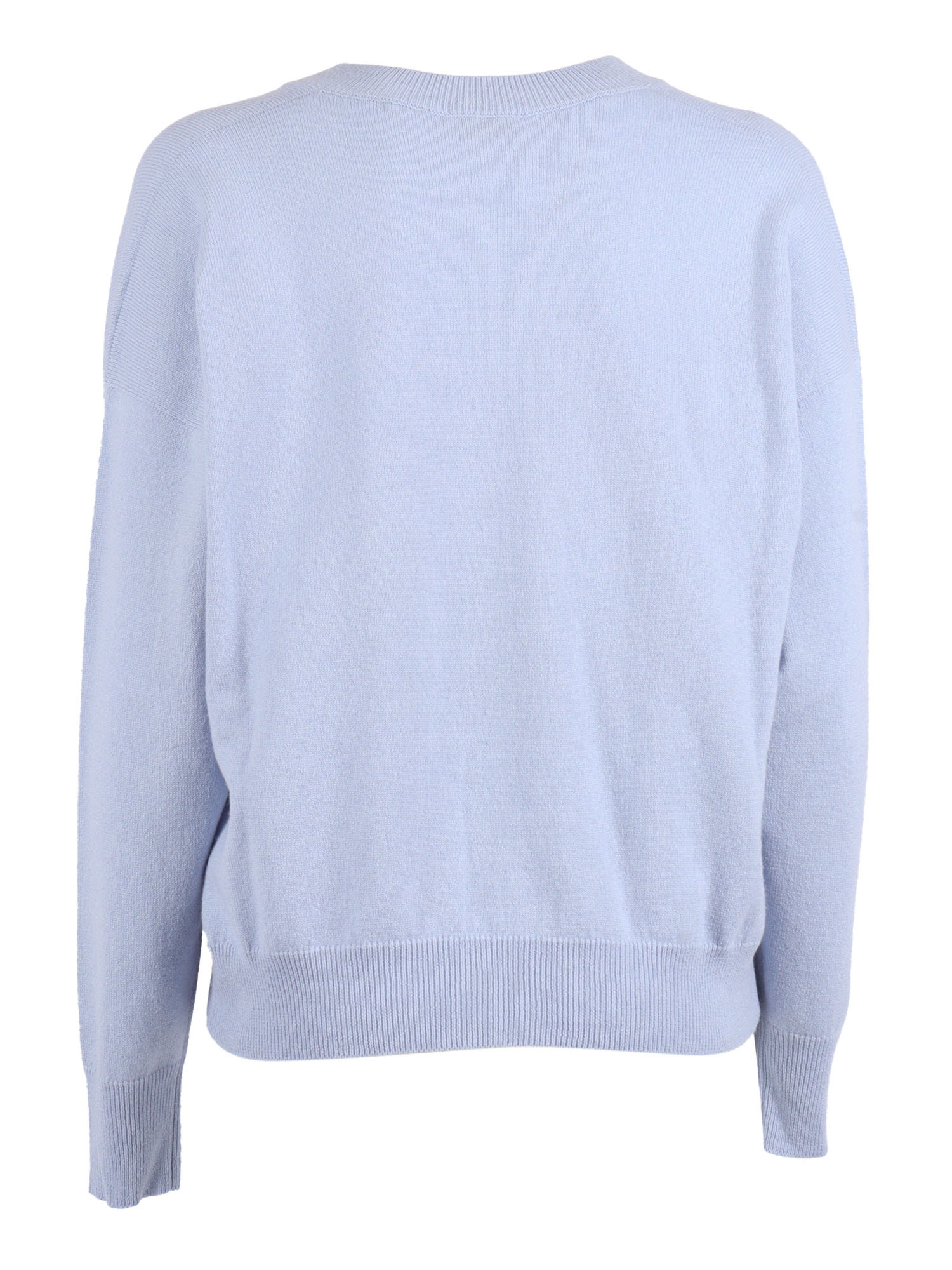 Peserico Relaxed Fit V-neck Knitted Sweater In Blue