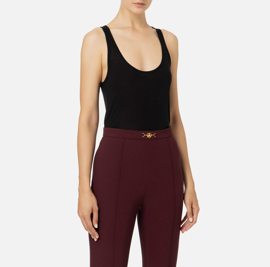 Elisabetta Franchi Logo-print Top In Black