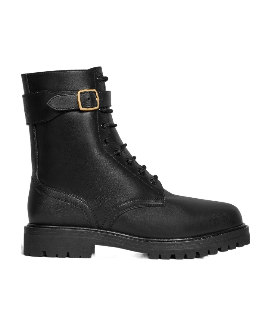 Celine Round-headed Short Boots In Black
