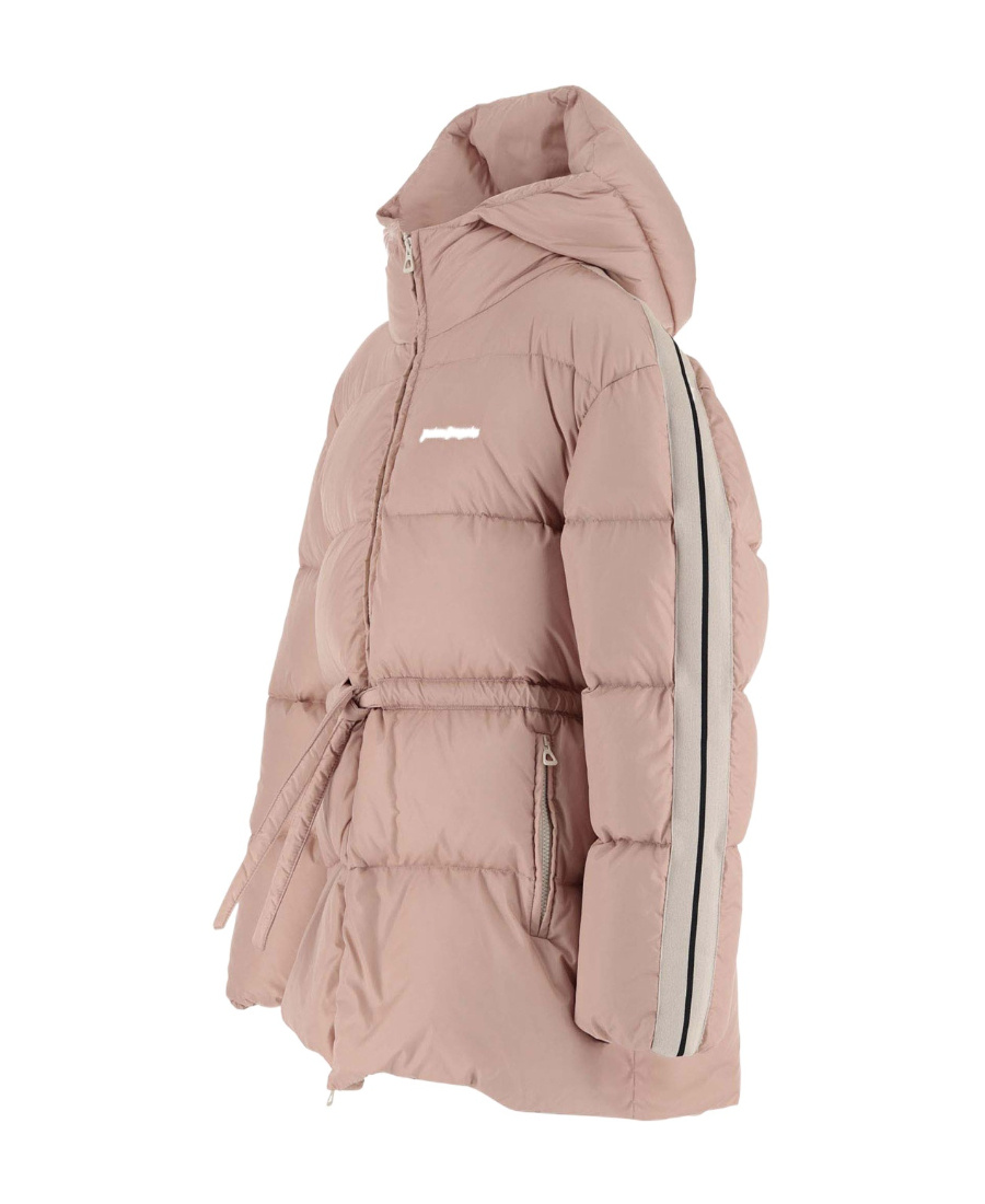 Palm Angels Logo Embroidered Down Jacket In Nude