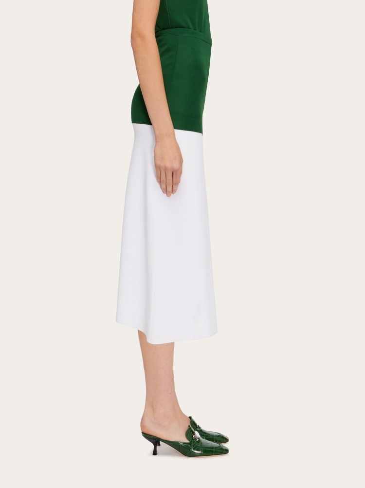 Shop Ferragamo Emblem Skirt In Green