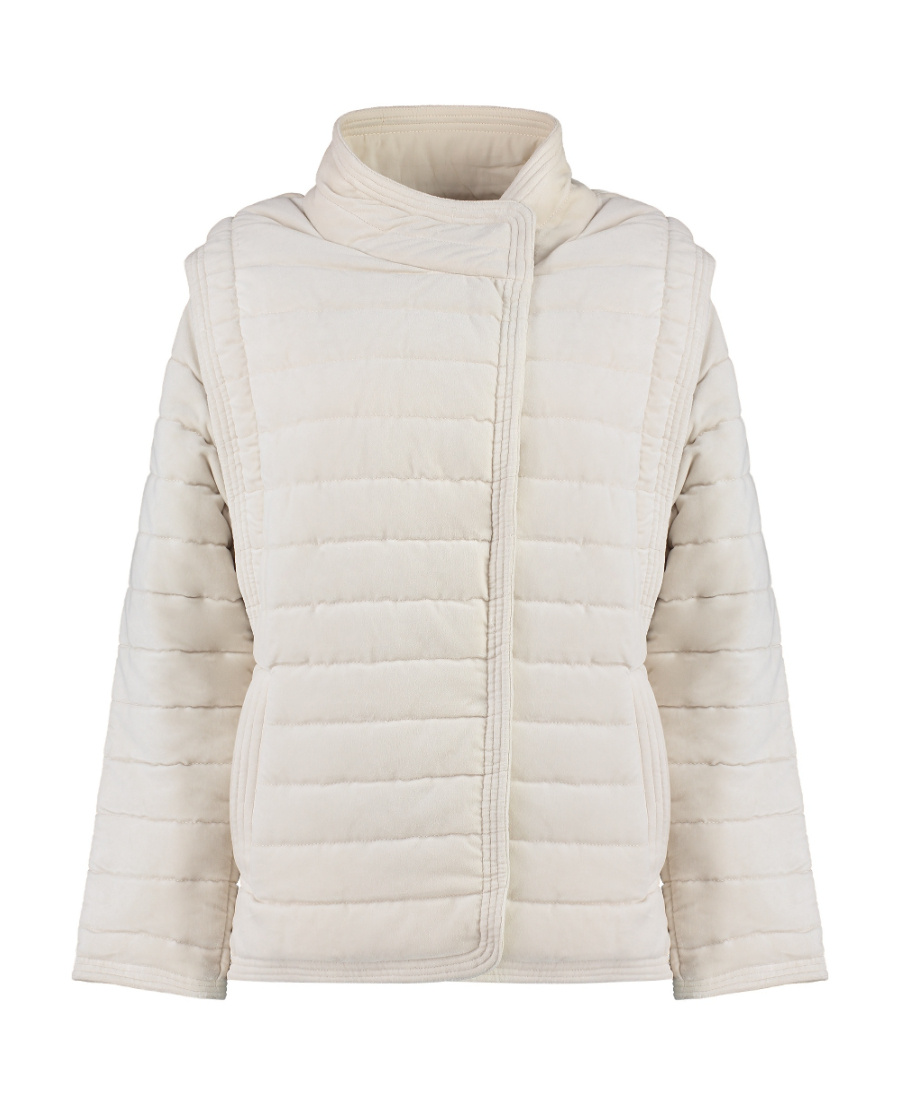 Isabel Marant Étoile Ecru Padded Jacket With Removable Sleeves For Women In White