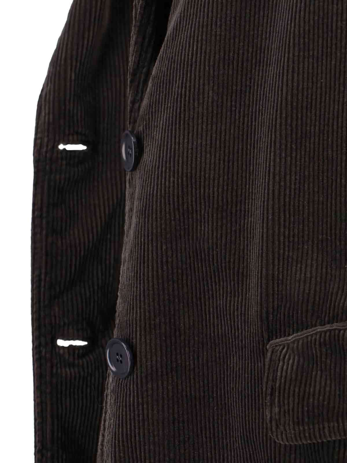 Aspesi Corduroy Flap Pockets Longline Notched Lapels In Multi