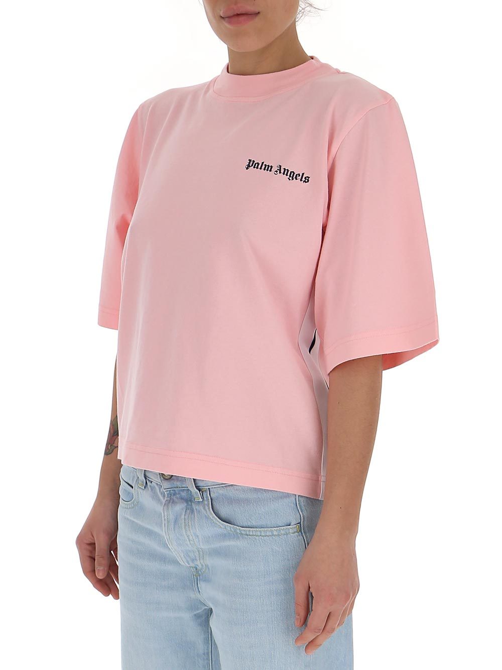 Palm Angels Logo-print T-shirt In Pink
