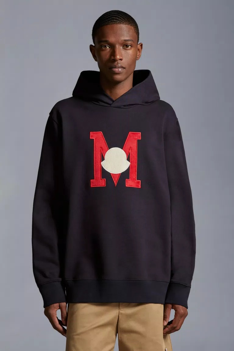 MONCLER EMBROIDERED MONOGRAM HOODIE