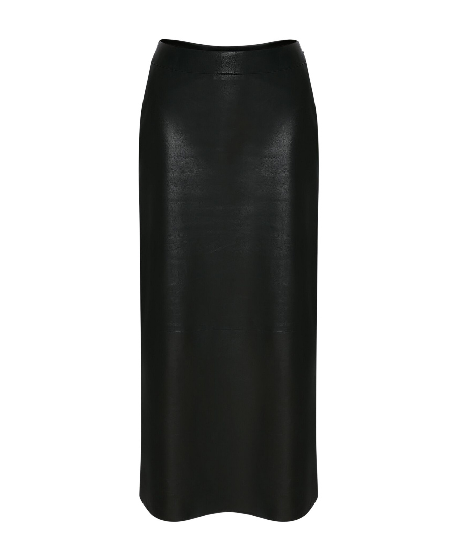 Alexander Mcqueen A-line Leather Skirt In Black
