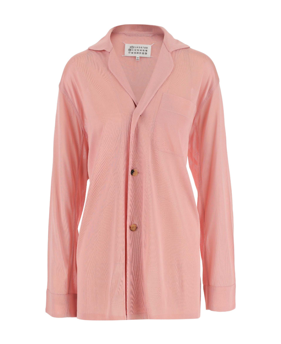 Maison Margiela Oversized Button-up Blouse In Pink