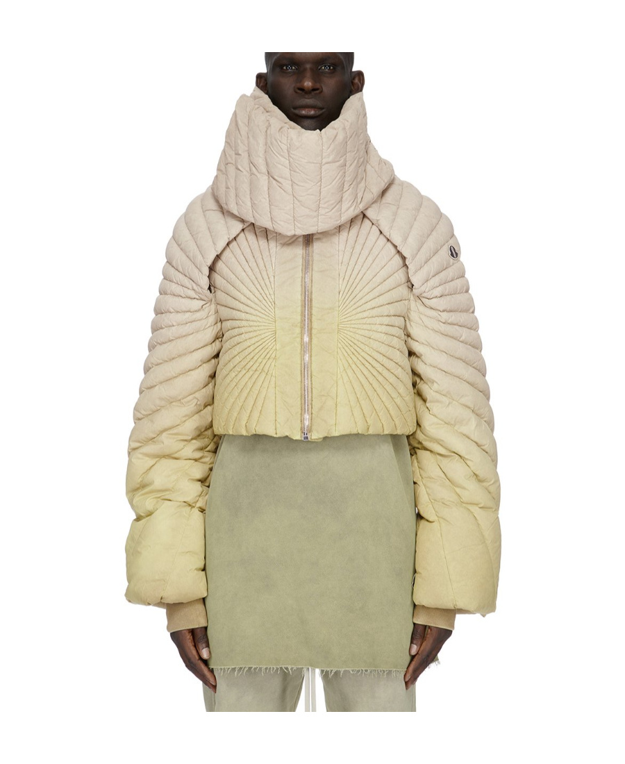 Moncler X Rick Owens Moncler Rick Owens Long-sleeved Zipper Down Jacket In Gray
