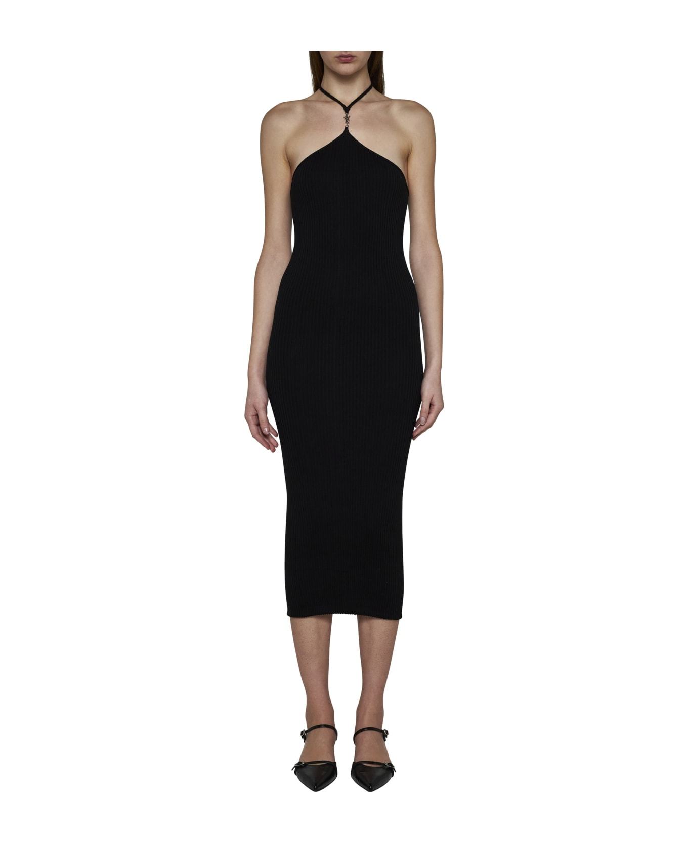 Amiri Cotton And Silk-blend Mini Dress In Black