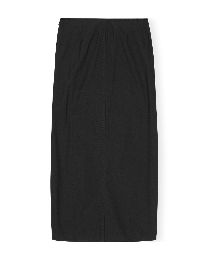 Ganni Midi Skirt With Ornamental Bows In Black