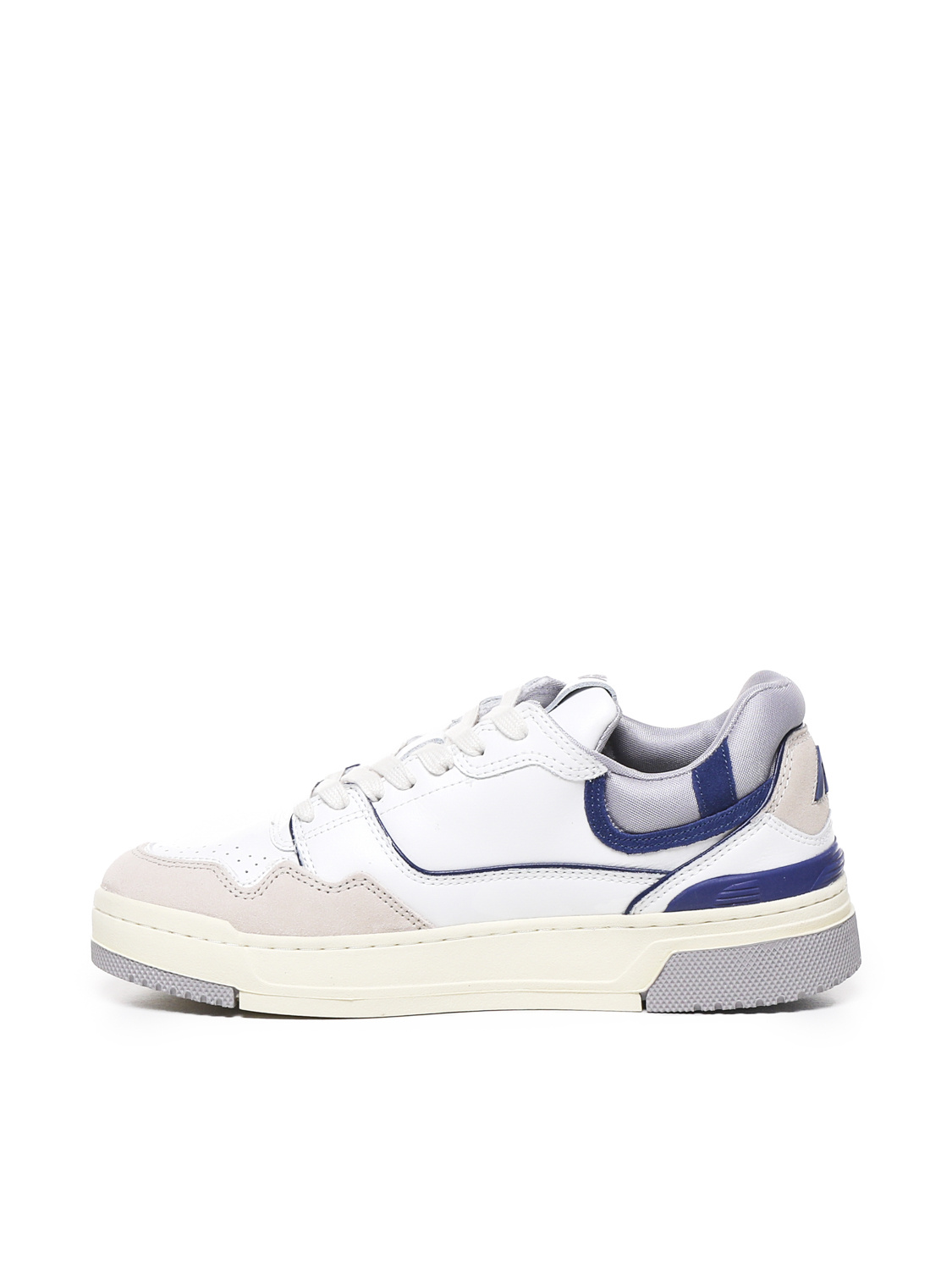 Autry White Low Top Sneakers With Blue Details And Logo Patch In White