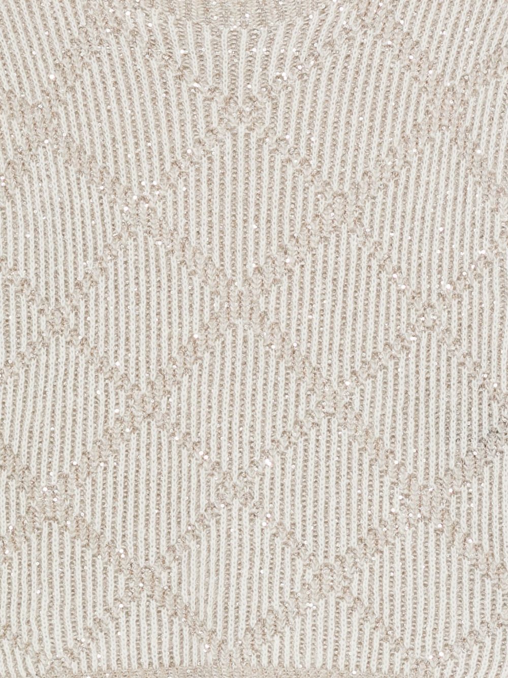 D Exterior Textured White Knit Sweater With Subtle Shimmer In Neutral