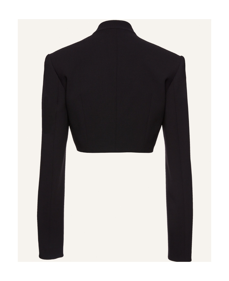 Magda Butrym Floral-detail Cropped Jacket In Black