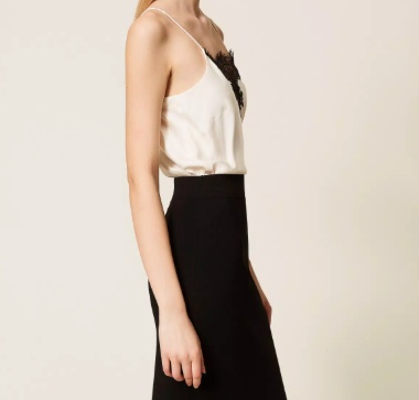 Twinset Lace-trimmed Camisole In White