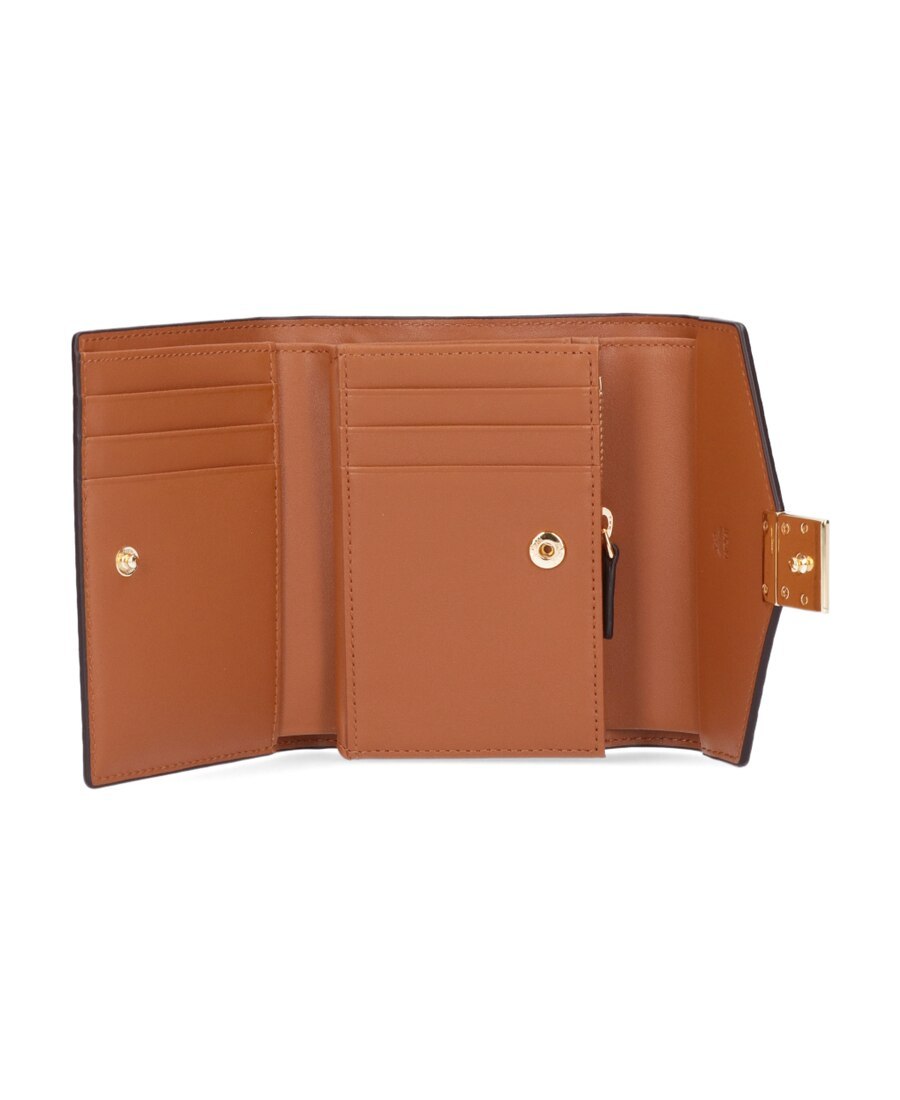 Mcm Visetos-print Leather Foldover Purse In Brown