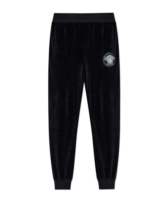 Versace Medusa-embroidered Track Pants In Black