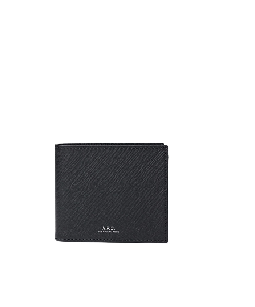 Apc A.p.c. Minimalist Black Aly Wallet With Embossed Logo In Black