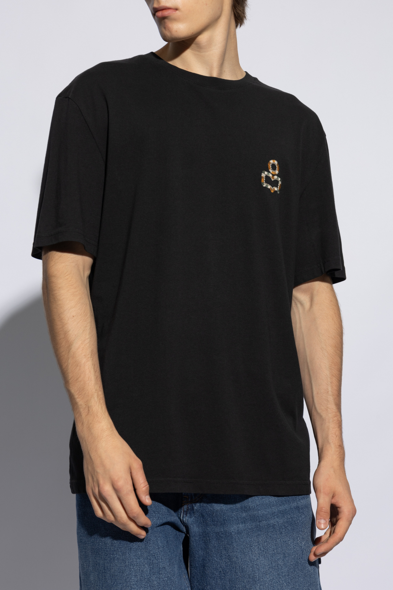 Isabel Marant Logo-print Cotton T-shirt In Black