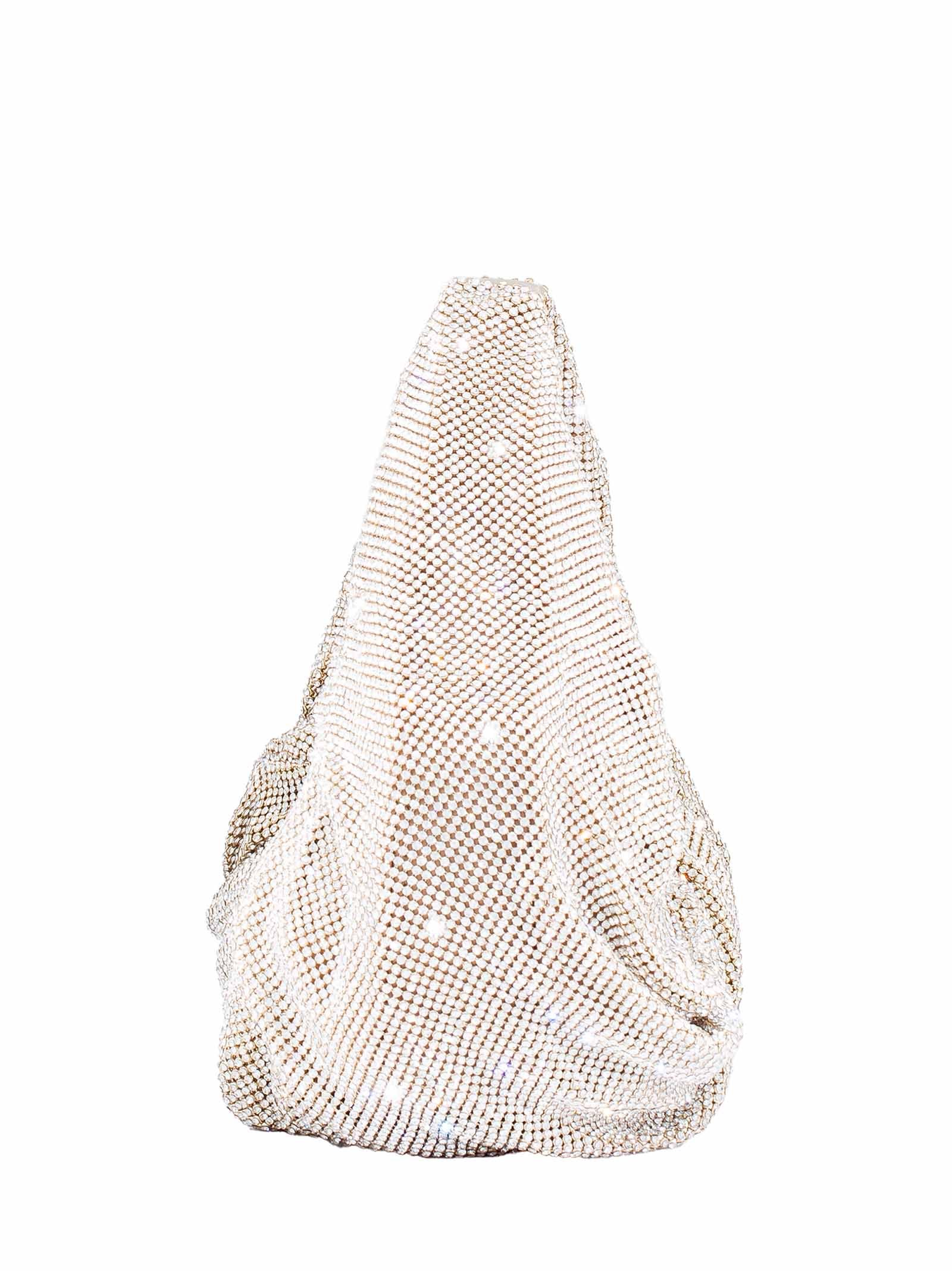 Benedetta Bruzziches Yennefer Crystal-embellished Draped Shoulder Bag In White