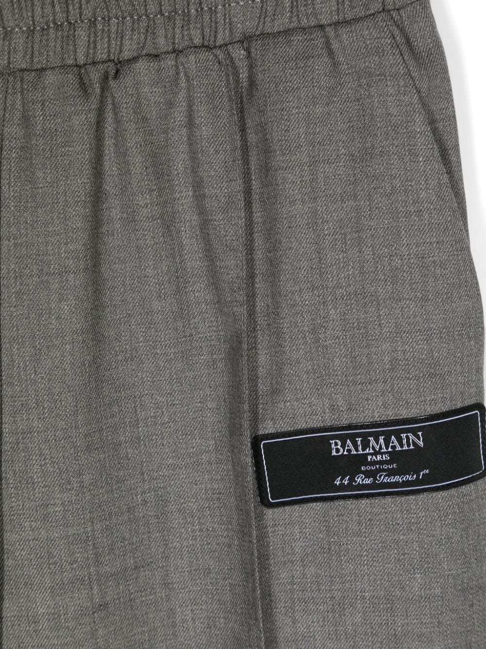 Balmain Mid-rise Tapered Trousers In Gray