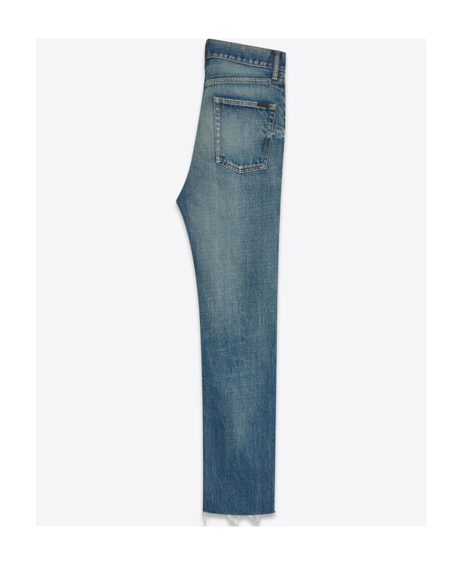 Shop Saint Laurent Straight-fit Jeans In Blue Denim